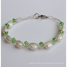 Billiges natürliches Süßwasser kultiviertes Perlen-Armband für Weihnachtsförderungs-Geschenk